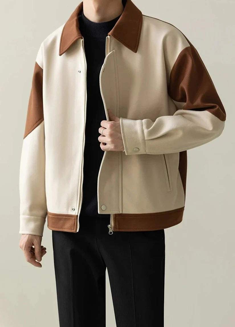 Men's Color Block Bomber Jacket