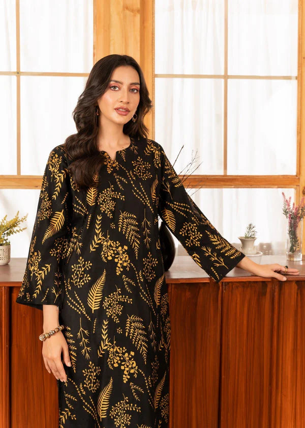 Floral Leaf Print 2Pcs Stitched